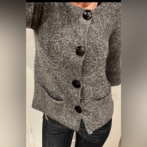 Wool blend AK petites button down sweater - Picture 8 of 16